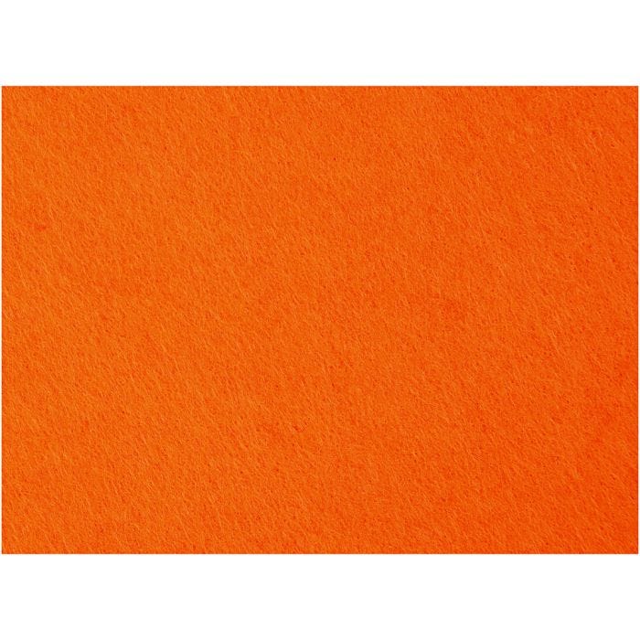 Hobbyfilt, ark 42x60 cm, tjocklek 3 mm, orange, 1 ark