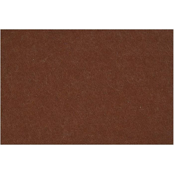 Hobbyfilt, ark 42x60 cm, tjocklek 3 mm, brun, 1 ark