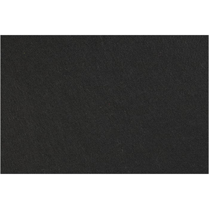 Hobbyfilt, ark 42x60 cm, tjocklek 3 mm, svart, 1 ark