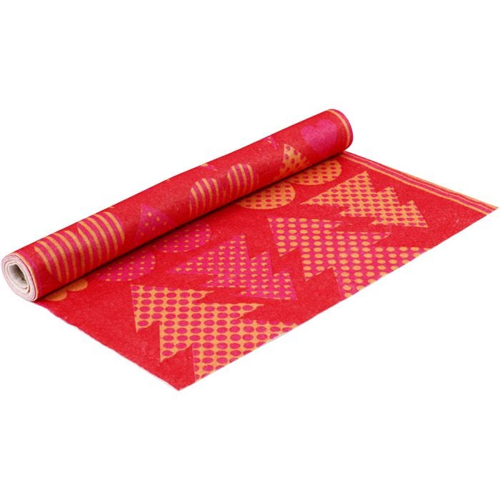 Motivfilt, B: 45 cm, tjocklek 1,5 mm, 180-200 g, orange, röd, 1 m/ 1 rl.