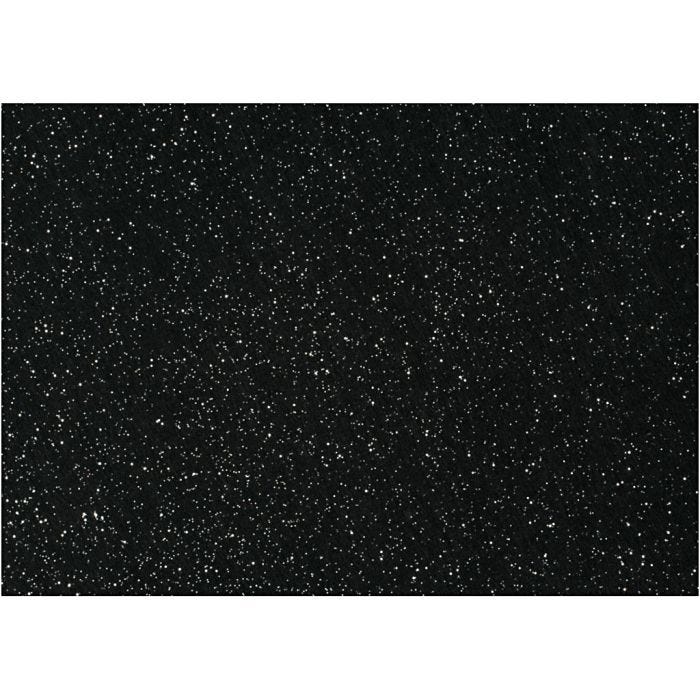 Hobbyfilt, A4, ark 210x297 mm, tjocklek 1 mm, svart, 10 ark/ 1 förp.
