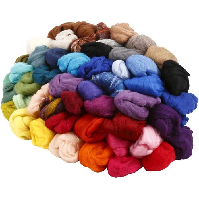 Merinoull, tjocklek 21 my, Innehållet kan variera , mixade färger, 20x20 g/ 1 förp.