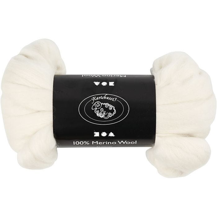 Merinoull, tjocklek 21 my, råvit, 100 g/ 1 förp.