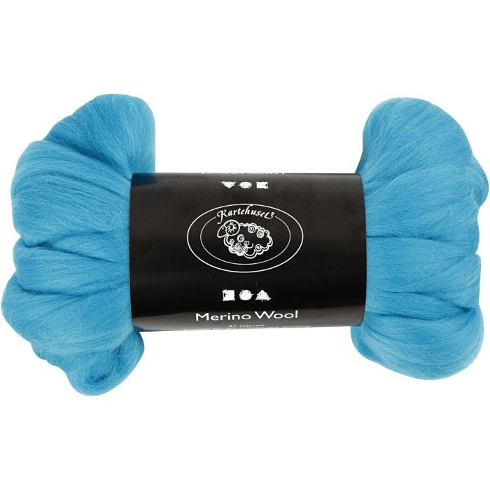 Merinoull, tjocklek 21 my, turkos, 100 g/ 1 förp.