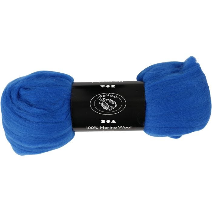 Merinoull, tjocklek 21 my, koboltblå, 100 g/ 1 förp.