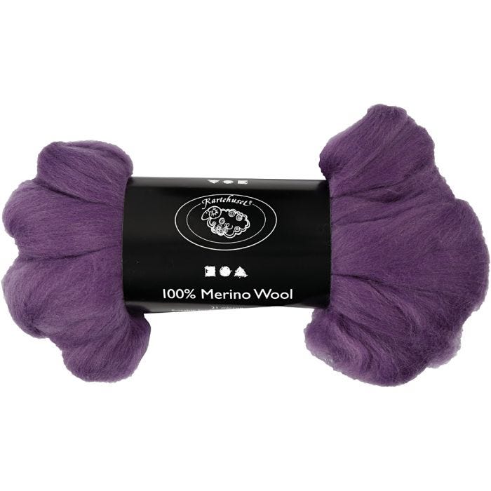Merinoull, tjocklek 21 my, violet, 100 g/ 1 förp.