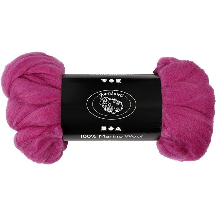 Merinoull, tjocklek 21 my, rödviolett, 100 g/ 1 förp.