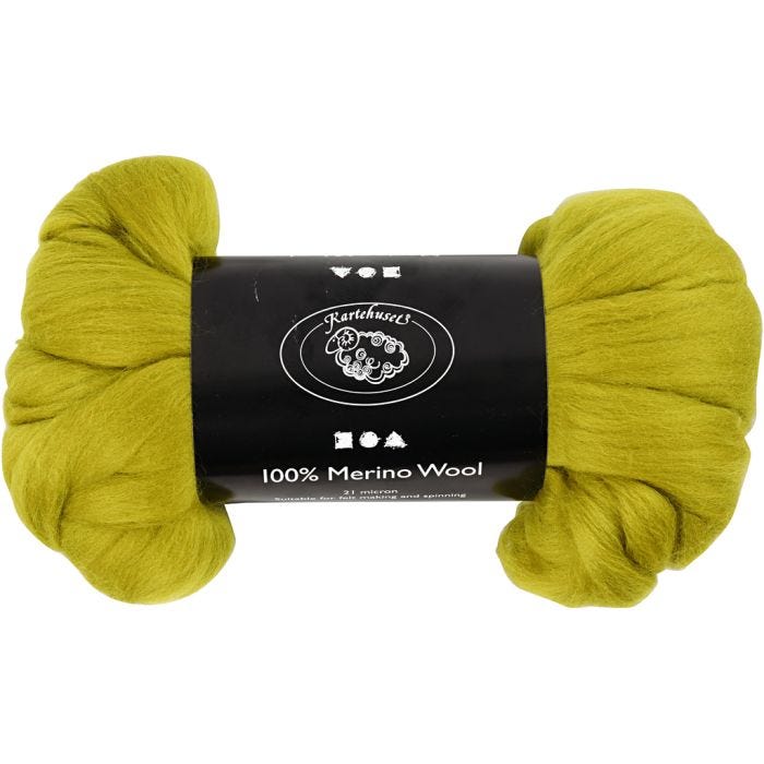 Merinoull, tjocklek 21 my, lemon, 100 g/ 1 förp.