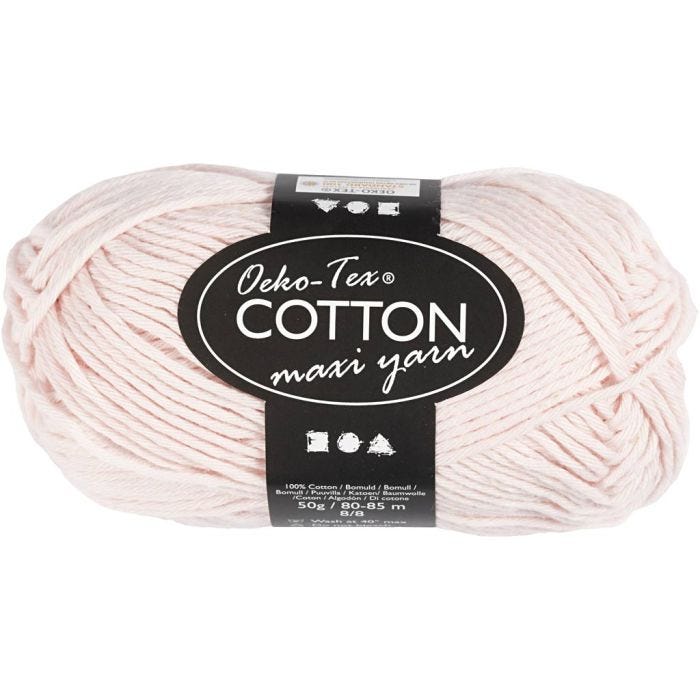 Bomullsgarn, nr. 8/8, L: 80-85 M, dusty rose, 50 g/ 1 nystan