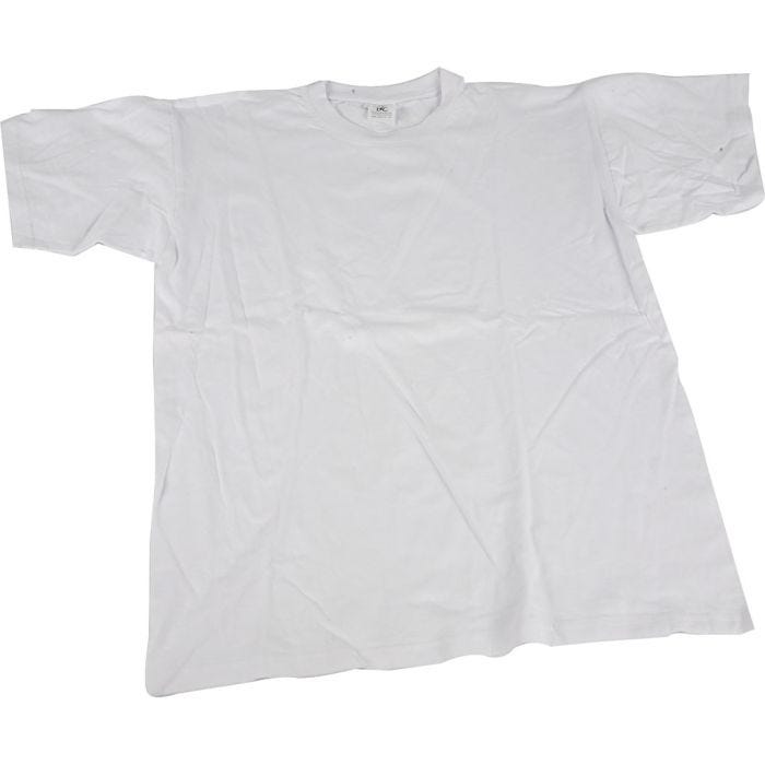 T-shirts, B: 32 cm, stl. 3-4 år, rund hals, 145 g, vit, 1 st.