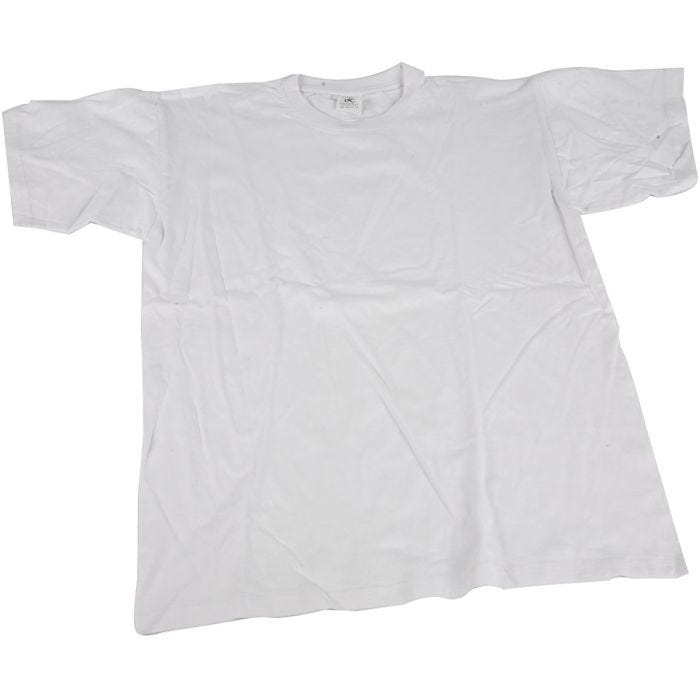 T-shirts, B: 48 cm, stl. small, rund hals, 145 g, vit, 1 st.