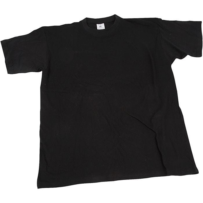 T-shirts, B: 32 cm, stl. 3-4 år, rund hals, 145 g, svart, 1 st.