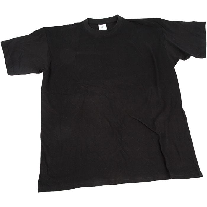 T-shirts, B: 40 cm, stl. 7-8 år, rund hals, 145 g, svart, 1 st.