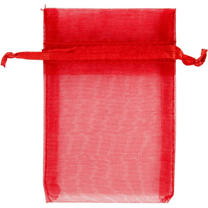 Organzapåsar, stl. 7x10 cm, röd, 10 st./ 1 förp.