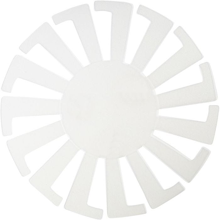 Fläta enkelt schablon, H: 8 cm, Dia. 14 cm, transparent, 10 st./ 1 förp.