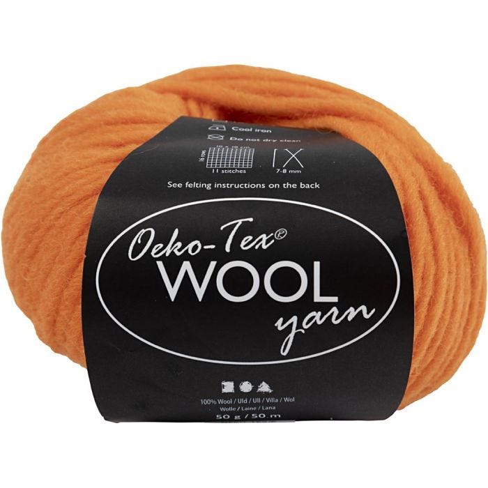 Ullgarn, L: 50 M, orange, 50 g/ 1 nystan