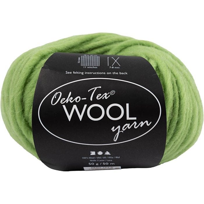 Ullgarn, L: 50 M, lime, 50 g/ 1 nystan