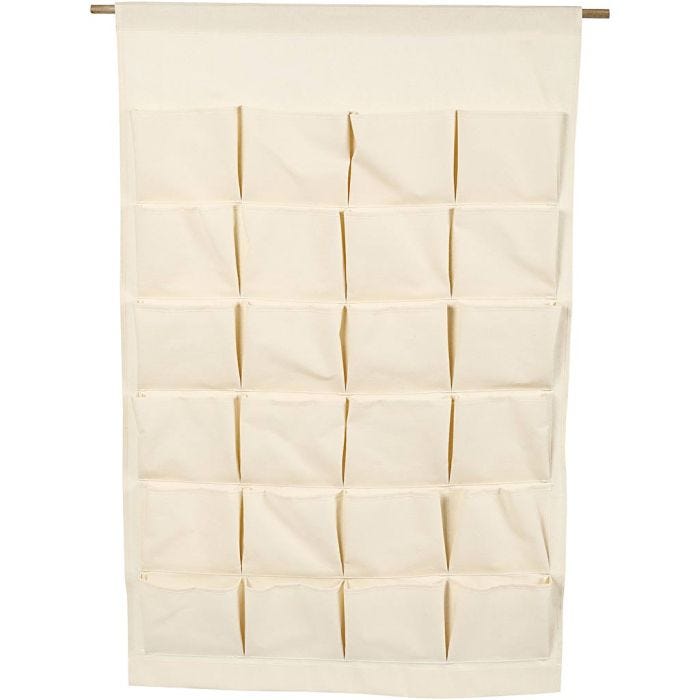 Upphänge med fickor, H: 93 cm, B: 60 cm, ljusnatur, 1 st.