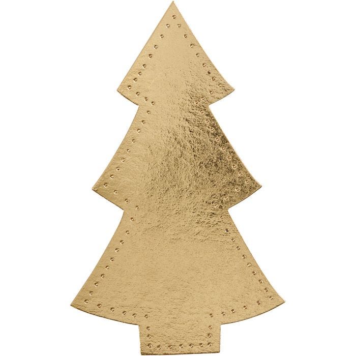 Julgran, H: 18 cm, B: 11 cm, 350 g, guld, 4 st./ 1 förp.