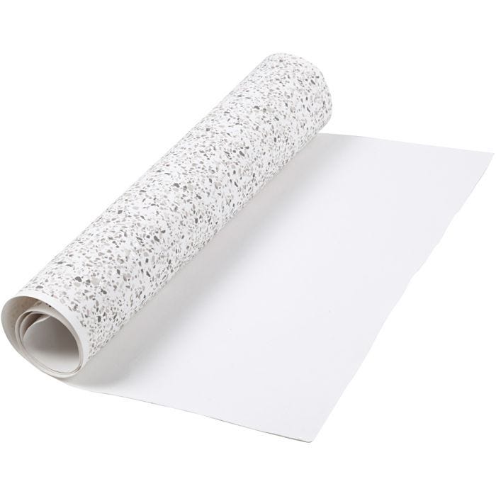 Läderpapper, B: 49,5 cm, folie,tryck, 350 g, vit, 1 m/ 1 rl.