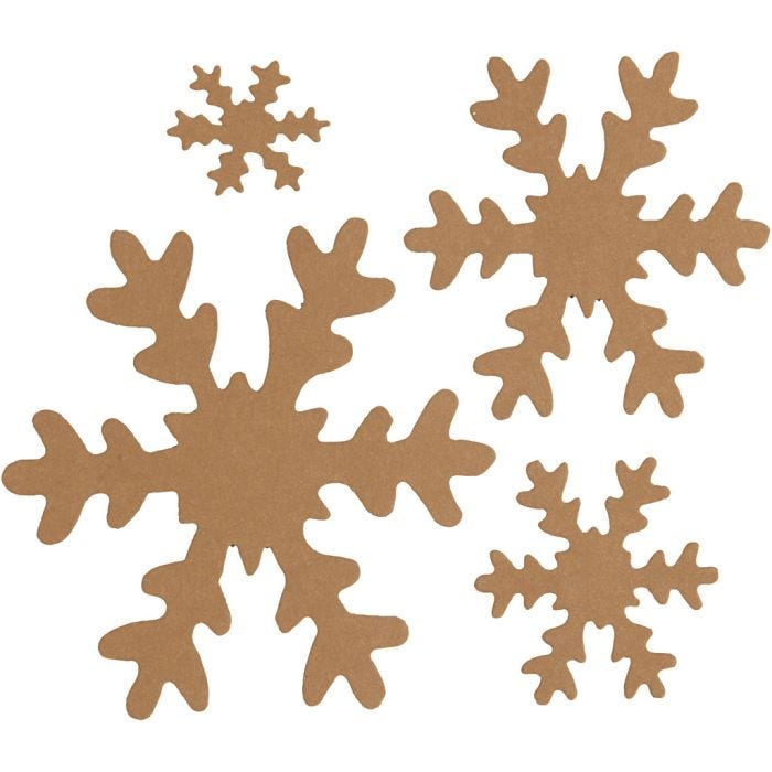 Snöflingor, Dia. 3+5+8+10 cm, 350 g, beige, 16 st./ 1 förp.