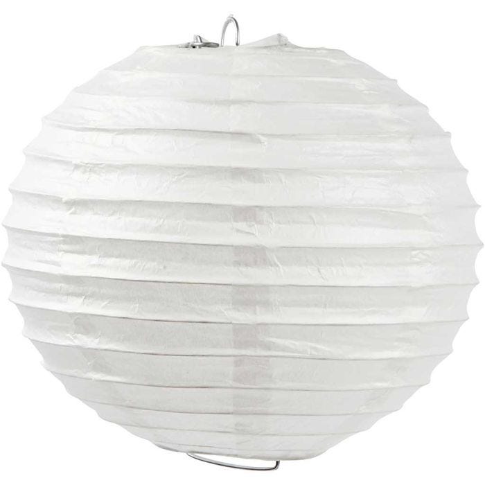 Papperslampa, Rund, Dia. 20 cm, vit, 1 st.
