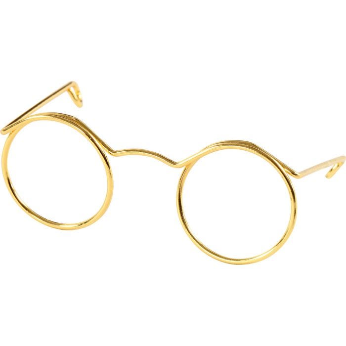 Glasögon, B: 50 mm, Hålstl. 17 mm, guld, 10 st./ 1 förp.