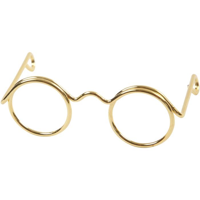 Glasögon, B: 35 mm, Hålstl. 13 mm, guld, 10 st./ 1 förp.