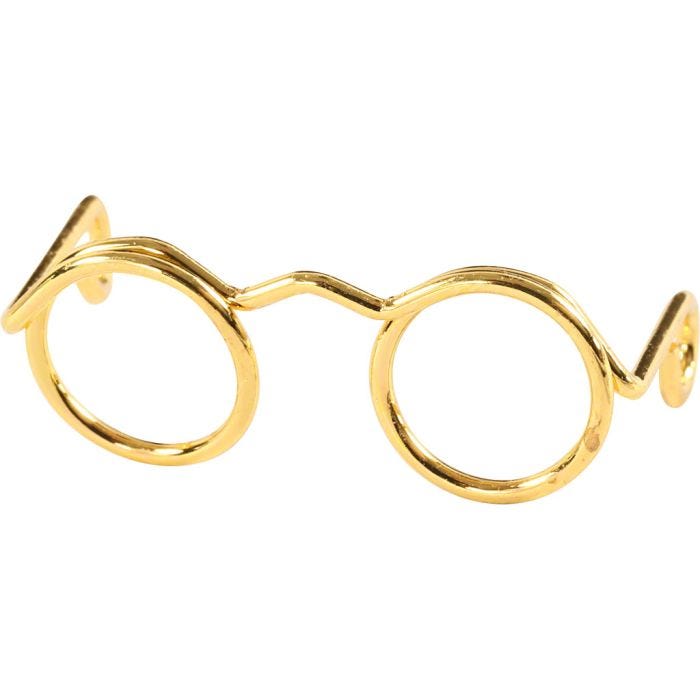 Glasögon, B: 25 mm, guld, 10 st./ 1 förp.