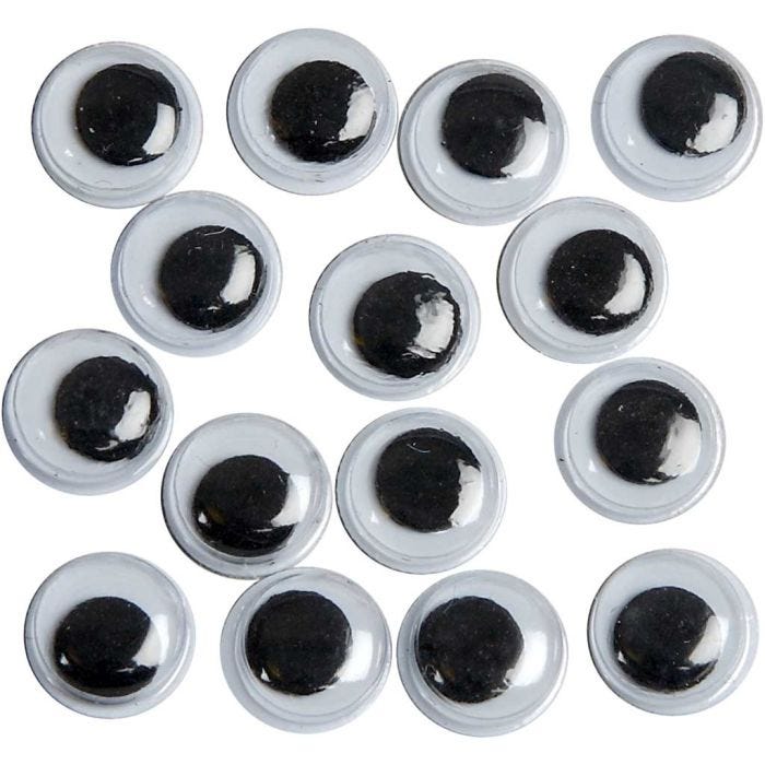 Rörliga Ögon, ej självhäftande, Dia. 8 mm, 40 st./ 1 förp.