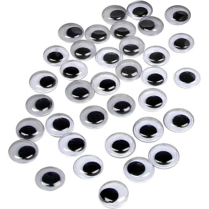 Rörliga Ögon, ej självhäftande, Dia. 10 mm, 1000 st./ 1 förp.