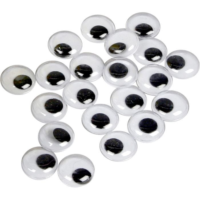 Rörliga Ögon, ej självhäftande, Dia. 14 mm, 1000 st./ 1 förp.