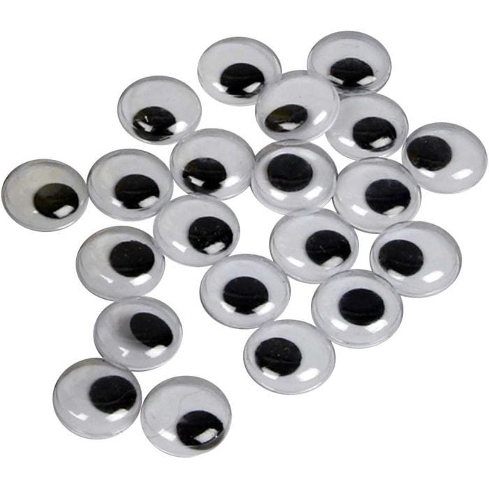 Rörliga Ögon, ej självhäftande, Dia. 14 mm, 30 st./ 1 förp.