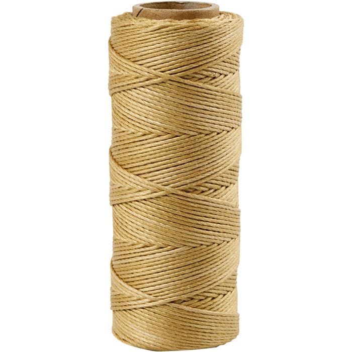 Bambusnöre, tjocklek 1 mm, guld, 65 m/ 1 rl.