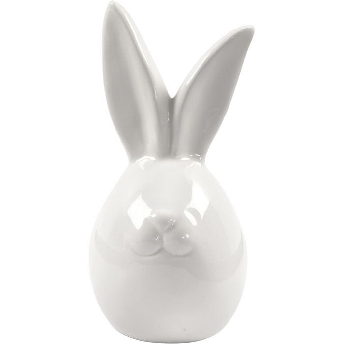 Hare, H: 11,4 cm, Dia. 5,5 cm, vit, 12 st./ 1 förp.
