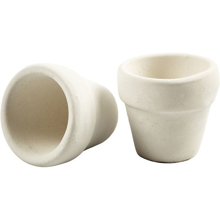 Krukor, H: 4,6 cm, Dia. 5,2 cm, vit, 6 st./ 1 förp.