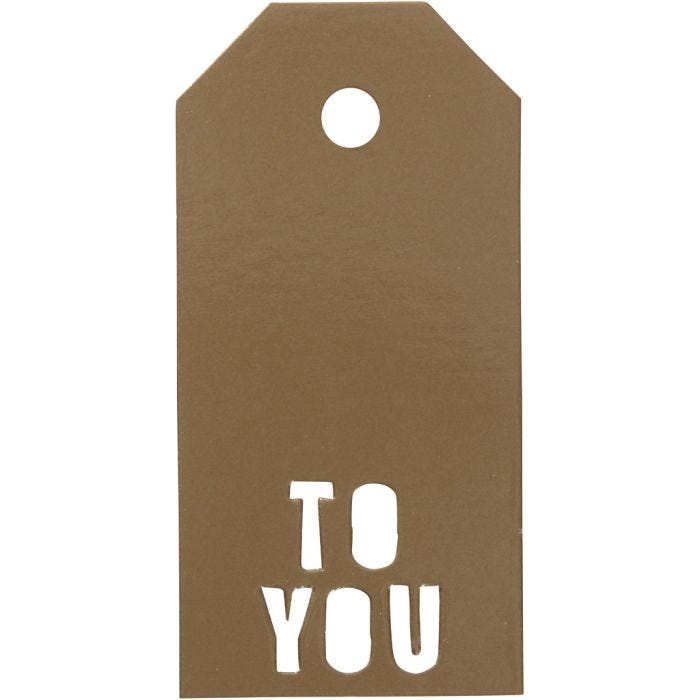 Manillamärken, TO YOU, stl. 5x10 cm, 300 g, guld, 15 st./ 1 förp.