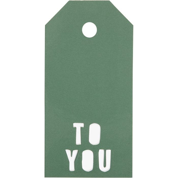 Manillamärken, TO YOU, stl. 5x10 cm, 300 g, grön, 15 st./ 1 förp.