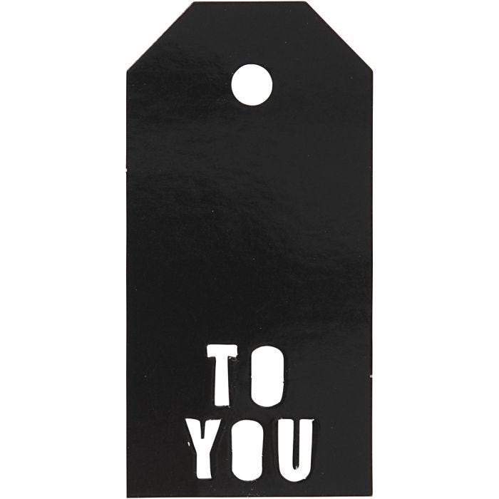 Manillamärken, TO YOU, stl. 5x10 cm, 300 g, svart, 15 st./ 1 förp.