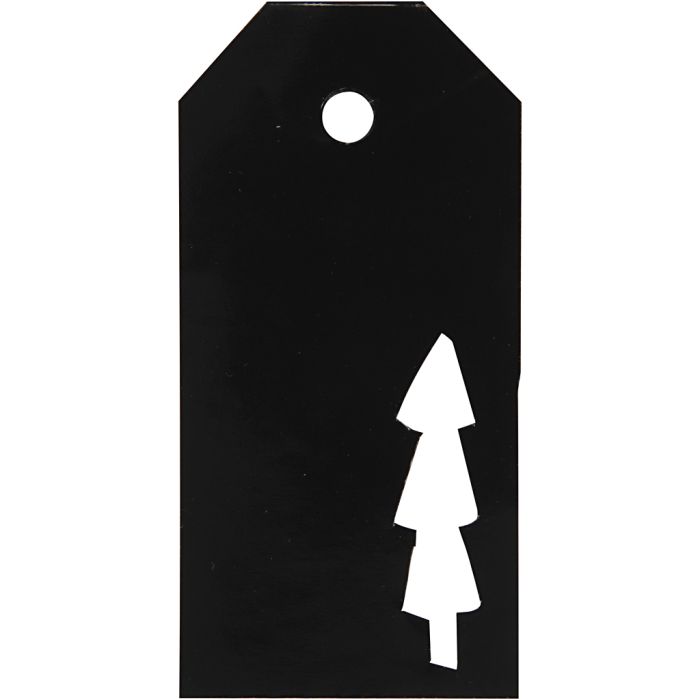 Manillamärken, stl. 5x10 cm, 300 g, svart, 15 st./ 1 förp.