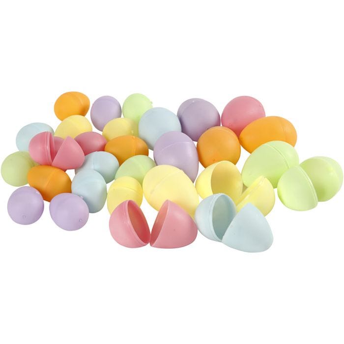 Ägg, H: 4,5+6 cm, Dia. 3+4  cm, pastellfärger, 720 st./ 1 förp.