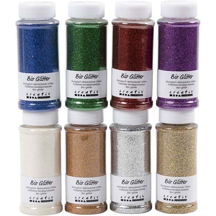 Bio-glimmer, mixade färger, 8x140 ml/ 1 förp.