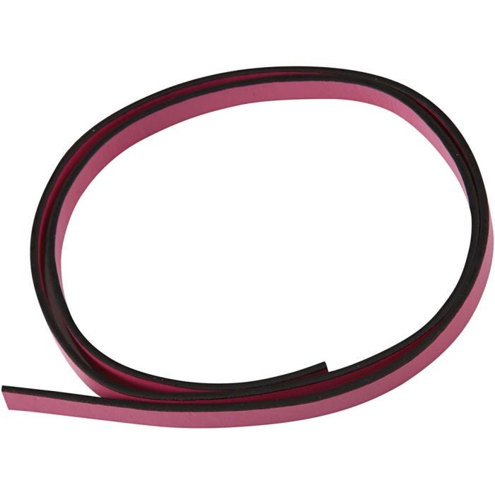 Imiterat Läderband, B: 10 mm, tjocklek 3 mm, rosa, 1 förp.