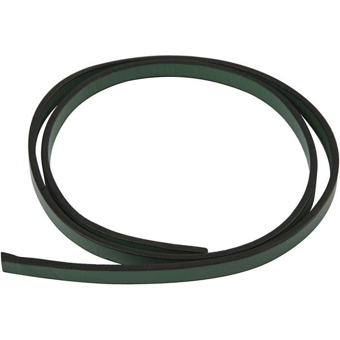 Imiterat Läderband, B: 10 mm, tjocklek 3 mm, grön, 1 förp.