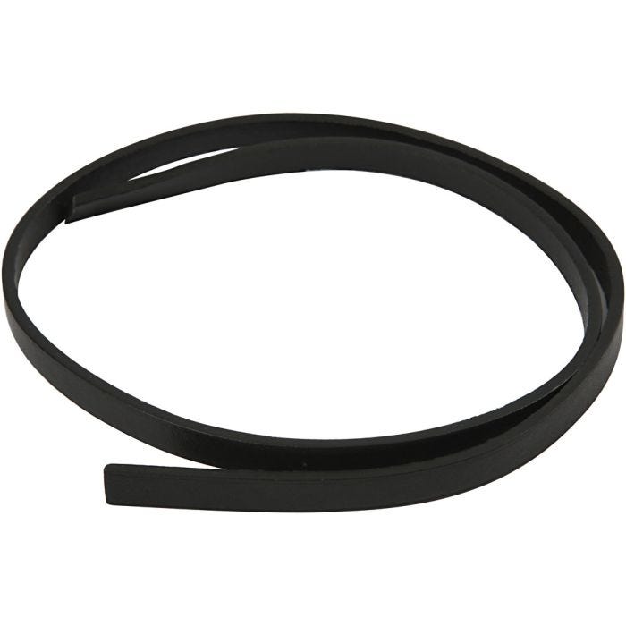Imiterat Läderband, B: 10 mm, tjocklek 3 mm, svart, 1 förp.