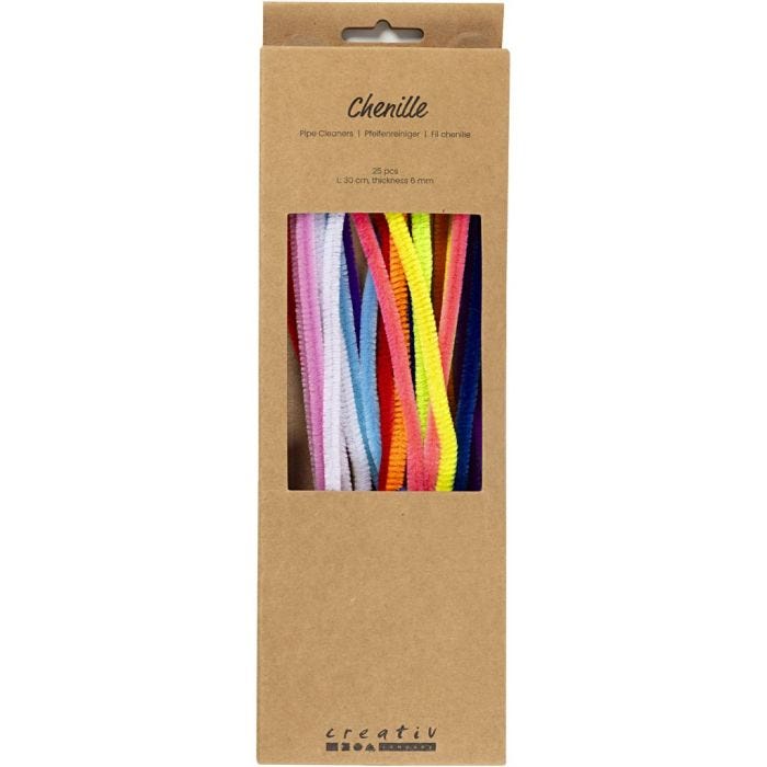 Piprensare, L: 30 cm, tjocklek 6 mm, colorful, 25 mix./ 1 förp.