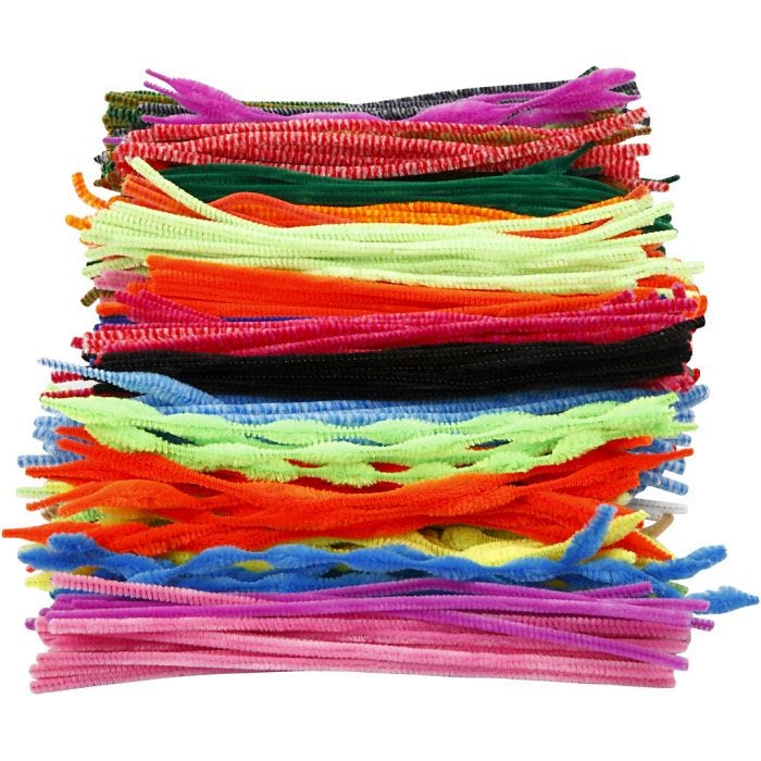Piprensare, L: 30 cm, tjocklek 6-15 mm, mixade färger