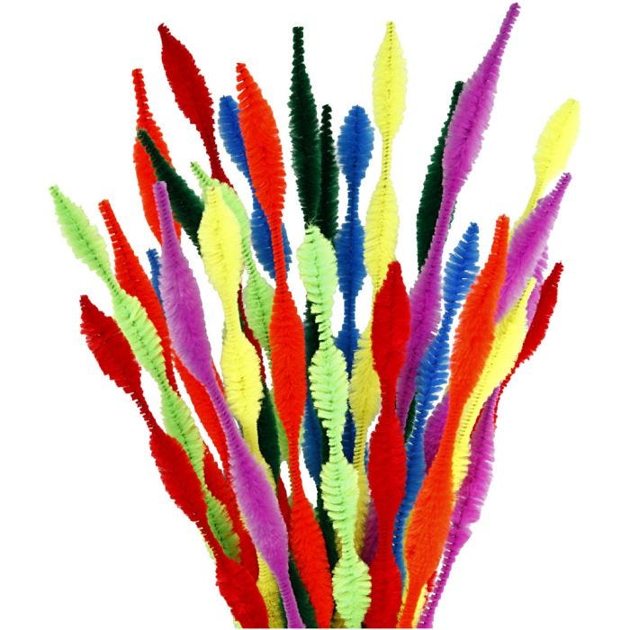 Piprensare, figurklippta, L: 30 cm, tjocklek 5-12 mm, mixade färger
