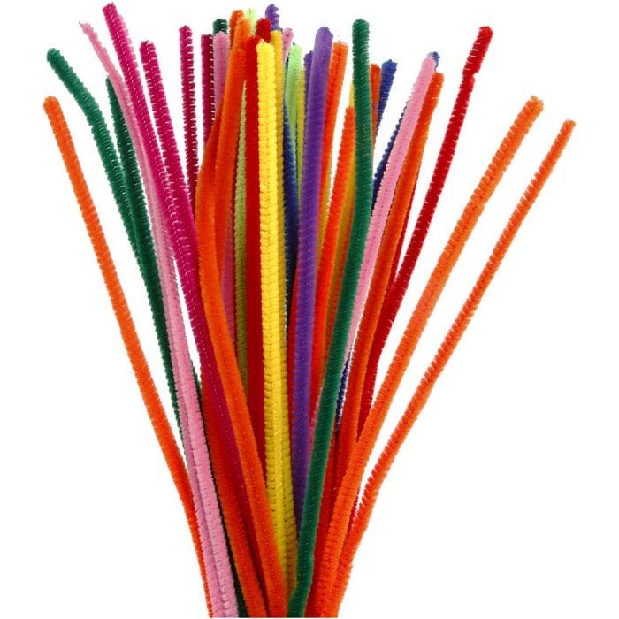 Piprensare, L: 30 cm, tjocklek 6 mm, mixade färger