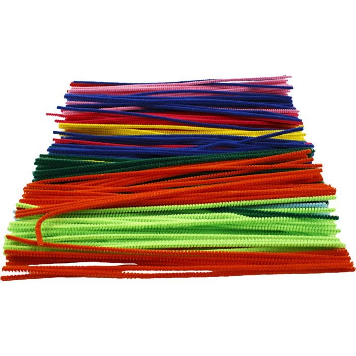Piprensare, L: 30 cm, tjocklek 4 mm, mixade färger